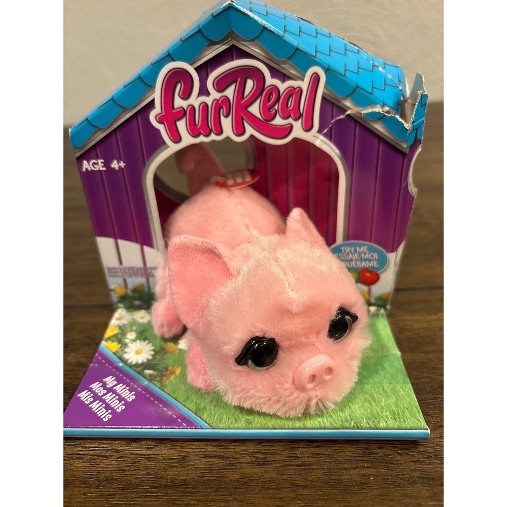 FurReal My Minis Pink Pig Interactive Plush Wiggling Tail Toy Hasbro 2023